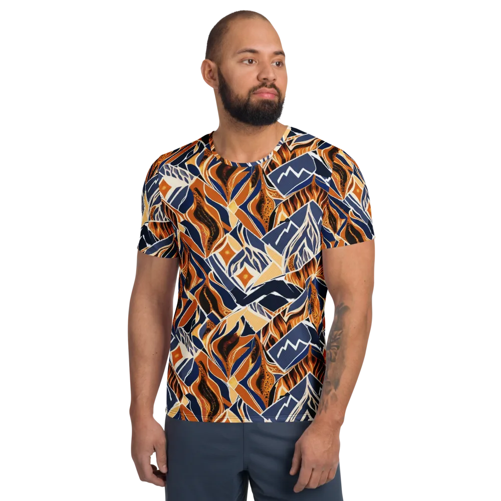 Saffron Alpine Static on Men's Athletic T-Shirt — Front