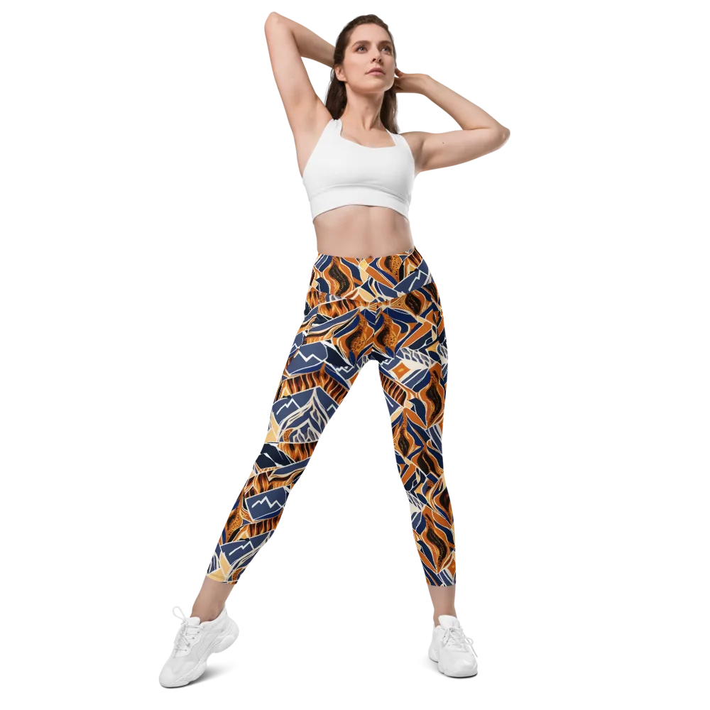 Saffron Alpine Static on Leggings with Pockets — Front
