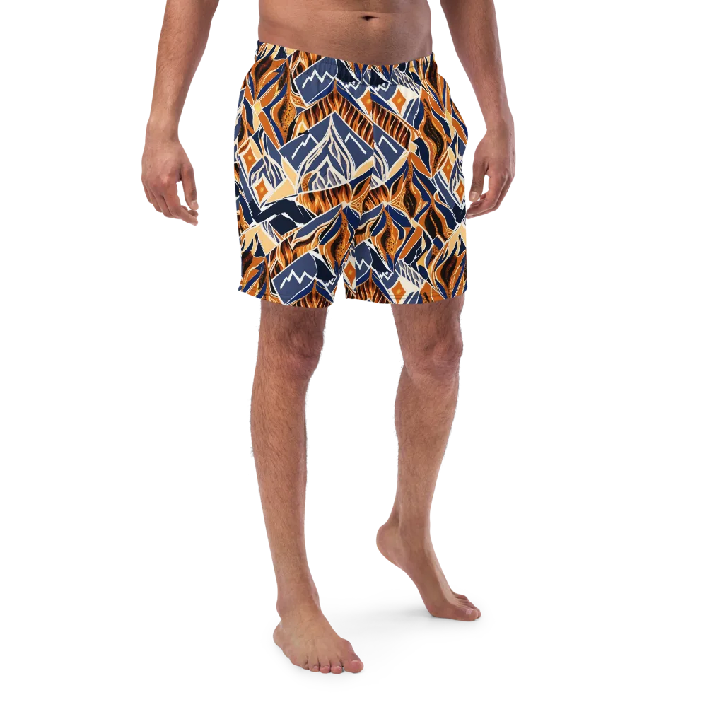 Saffron Alpine Static on Swim Trunks — Front
