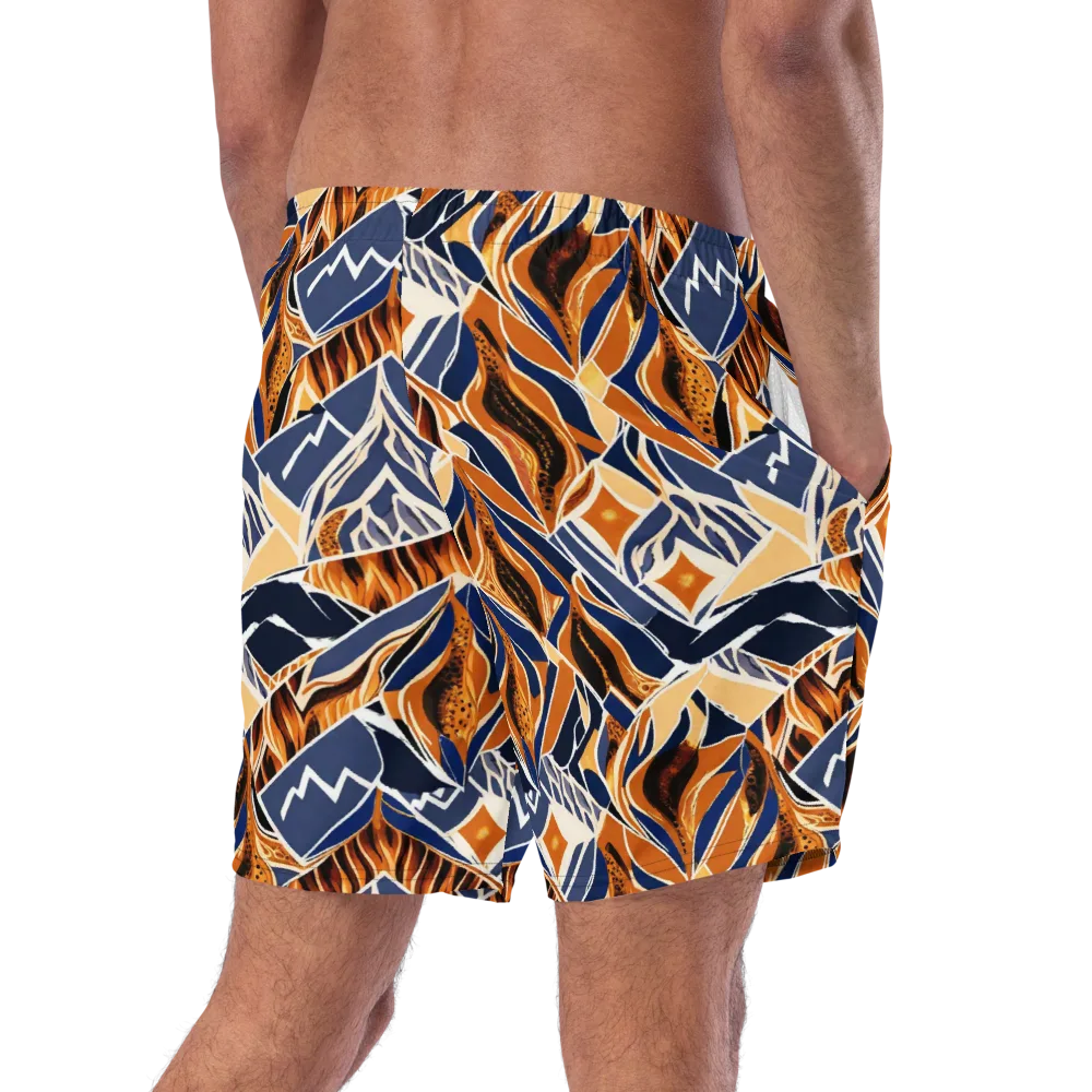 Saffron Alpine Static on Swim Trunks — Right Back