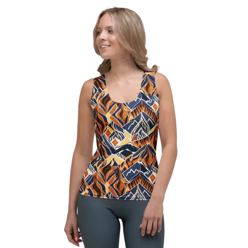 Saffron Alpine Static on a Women's Tank Top