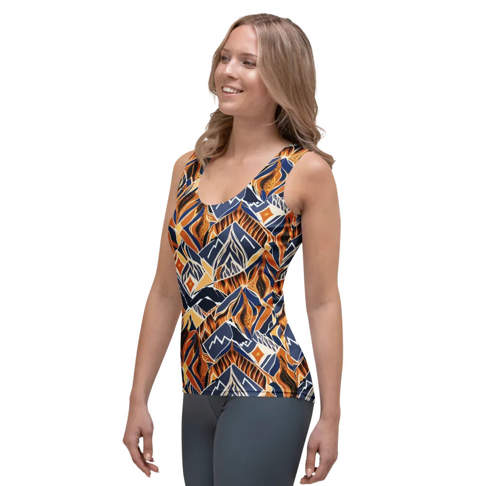 Saffron Alpine Static on Women's Tank Top — Left Front
