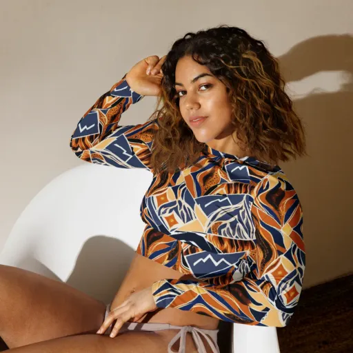 Saffron Alpine Static on a Long Sleeve Crop Top