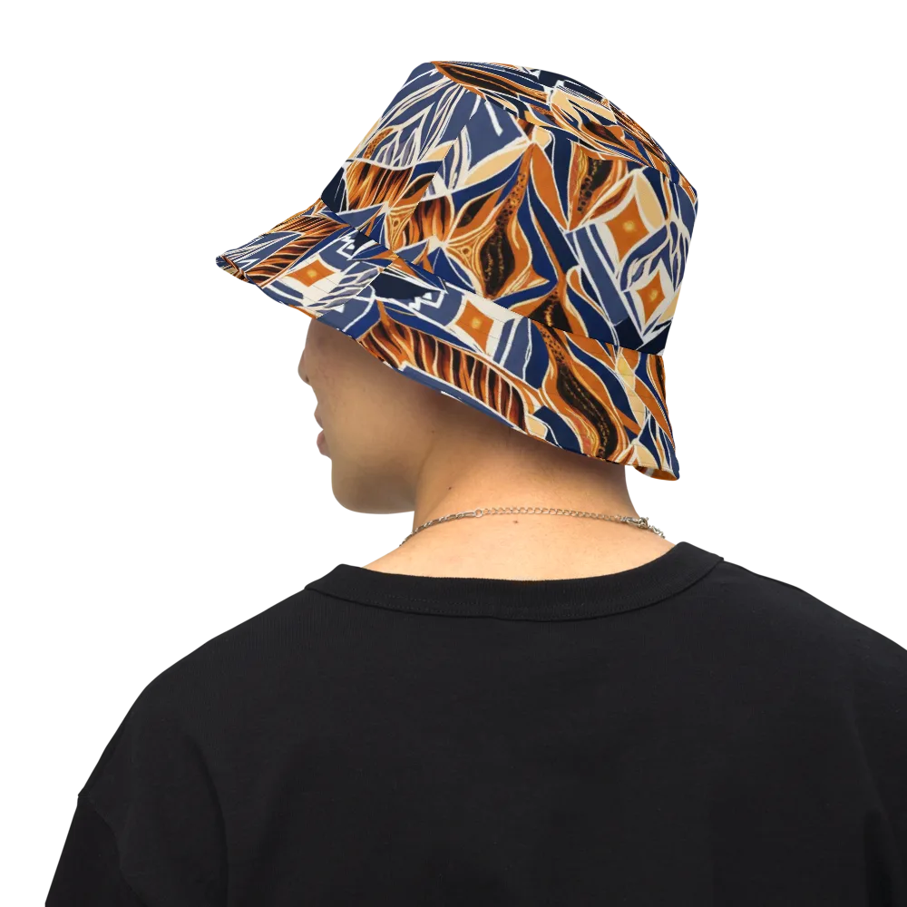 Saffron Alpine Static on Reversible Bucket Hat — Back Inside