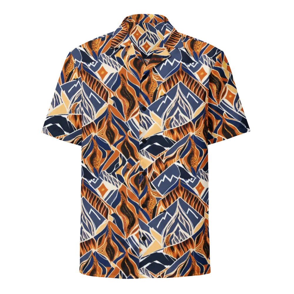 Saffron Alpine Static on Button Shirt — Front