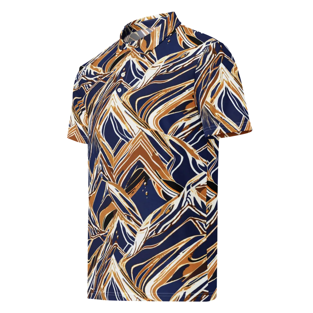 Saffron Tectonic on Men's Slim Fit Polo Shirt — Left Front