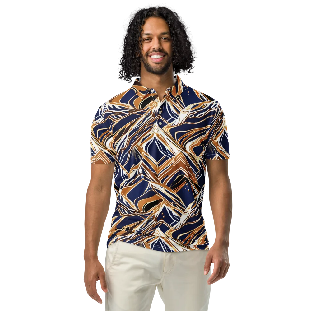 Saffron Tectonic on Men's Slim Fit Polo Shirt — Front