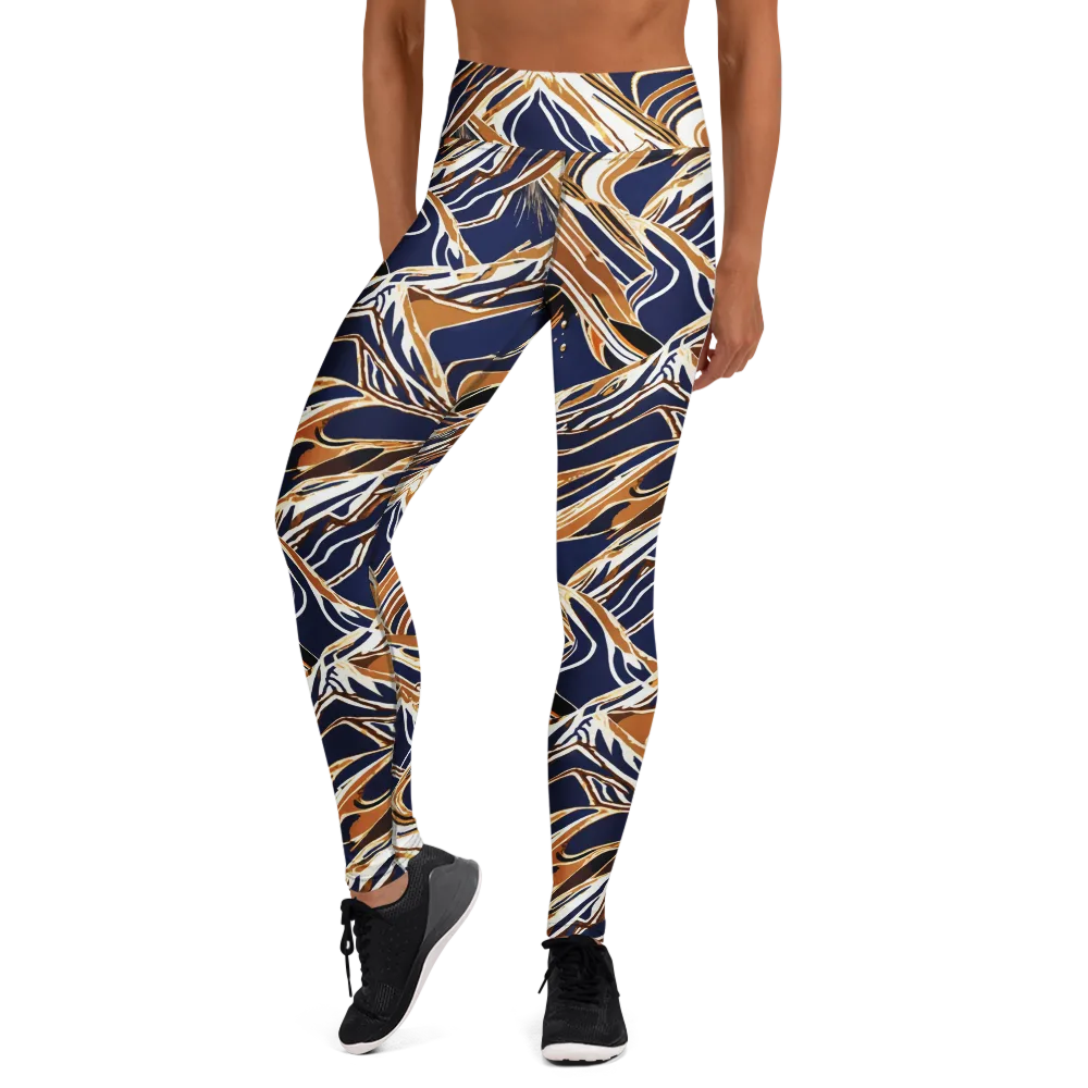 Saffron Tectonic on Yoga Leggings — Front