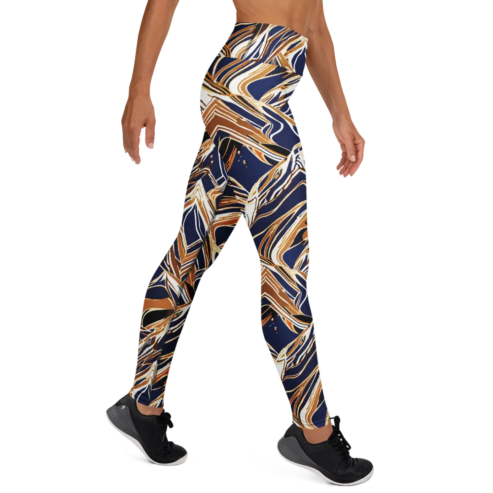 Saffron Tectonic on Yoga Leggings — Right
