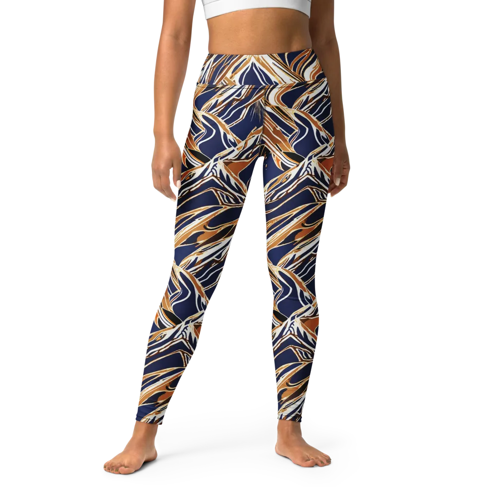 Saffron Tectonic on Yoga Leggings — Front