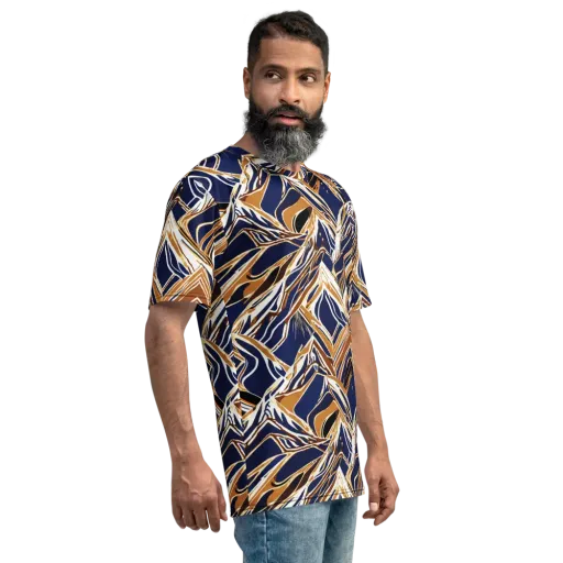 Saffron Tectonic on a Men's Crew Neck T-Shirt