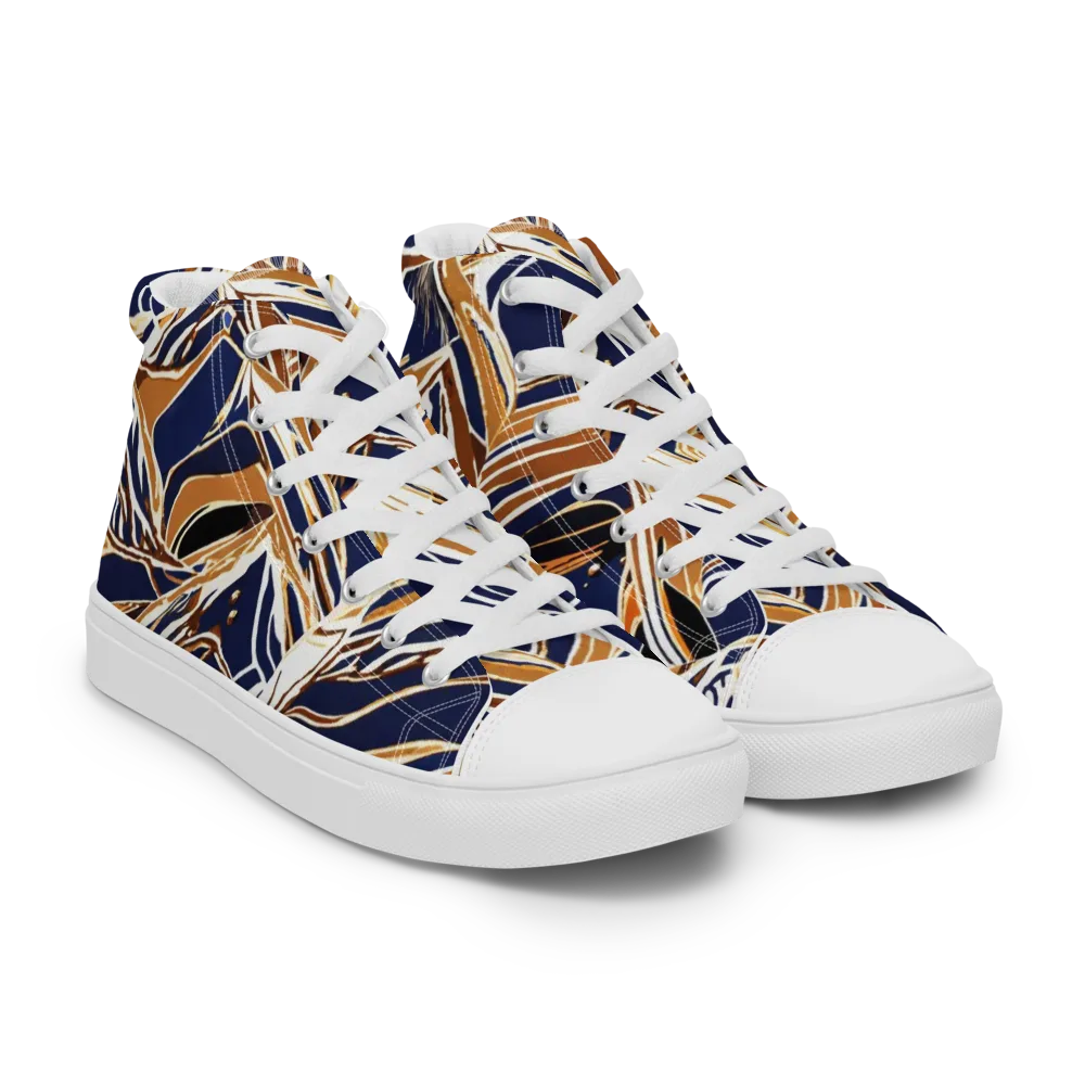 Saffron Tectonic on Men's High Top Canvas Shoes — Right Front