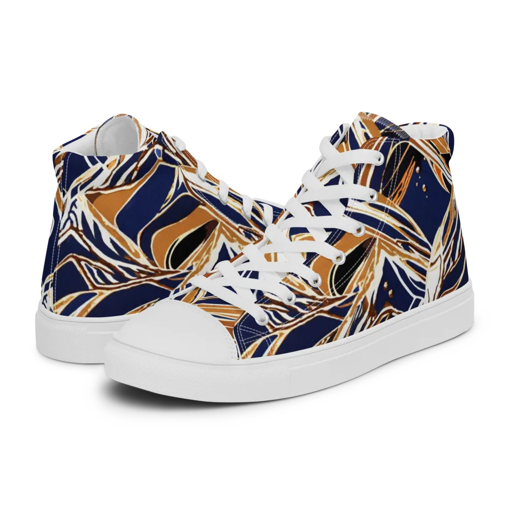 Saffron Tectonic on Men's High Top Canvas Shoes — Left
