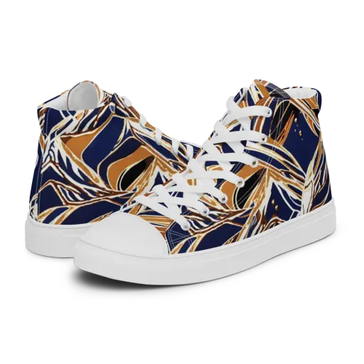 Saffron Tectonic on a Men's High Top Canvas Shoes