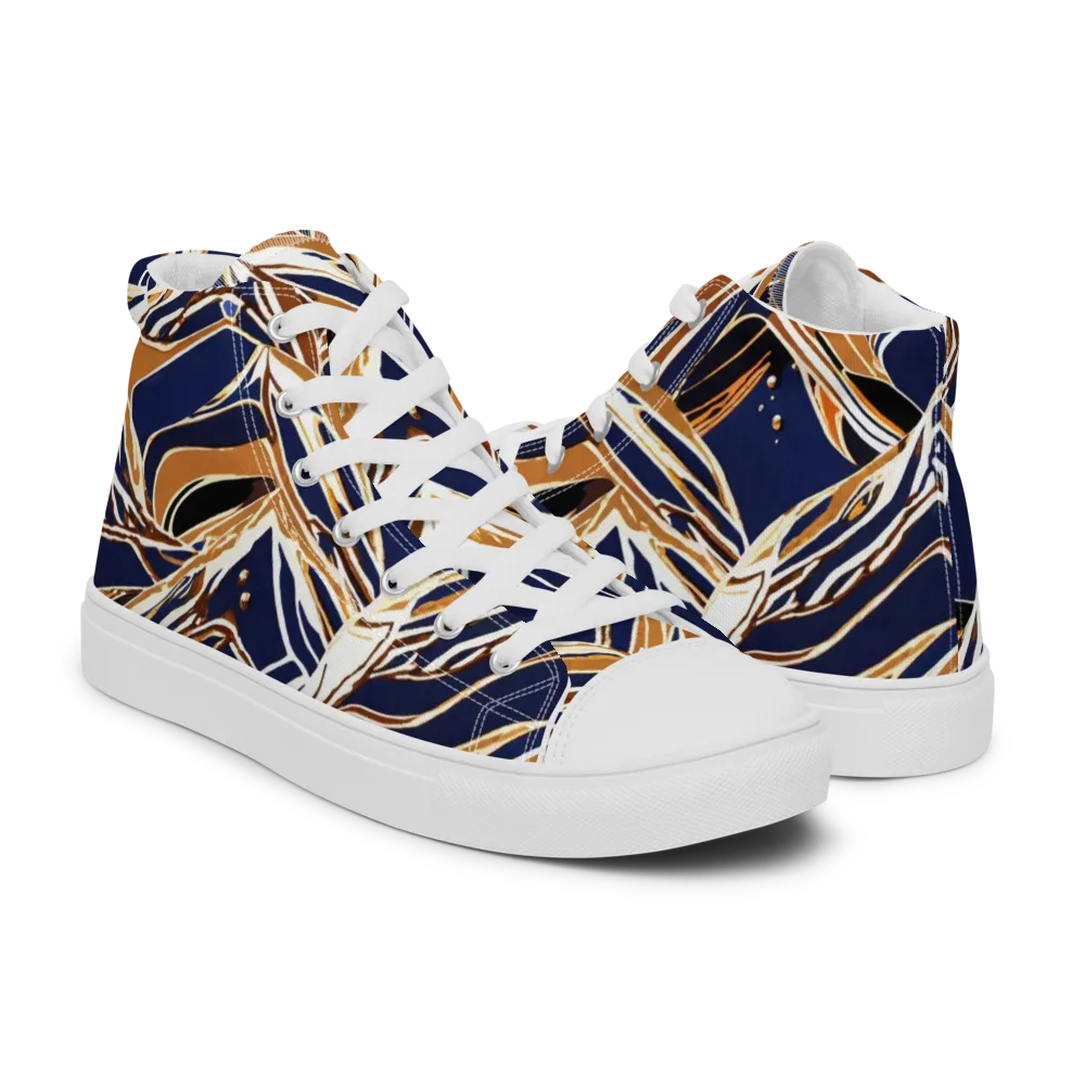 Saffron Tectonic on Men's High Top Canvas Shoes — Right