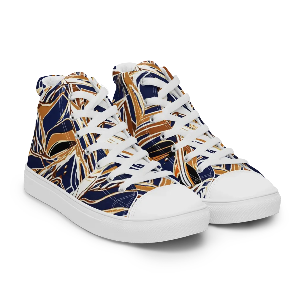 Saffron Tectonic on Women's High Top Canvas Shoes — Right Front