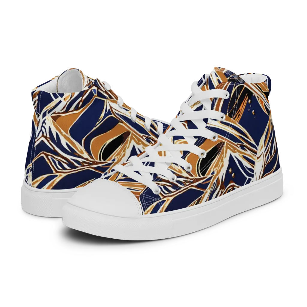 Saffron Tectonic on Women's High Top Canvas Shoes — Left