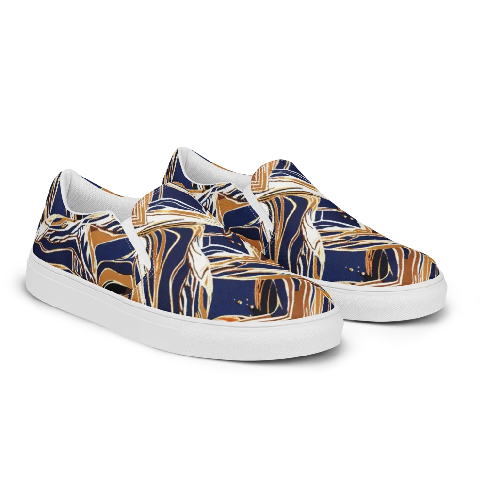 Saffron Tectonic on Men's Slip-On Canvas Shoes — Right Front