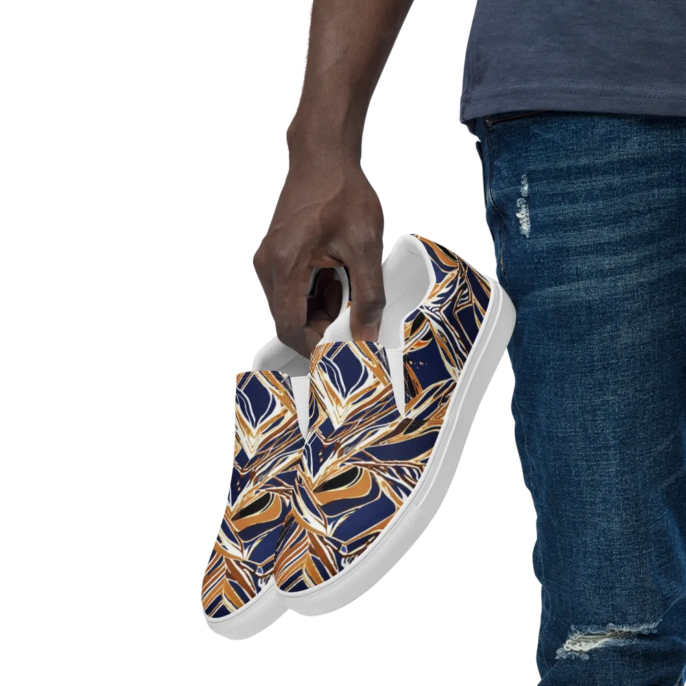 Saffron Tectonic on Men's Slip-On Canvas Shoes — Left Front