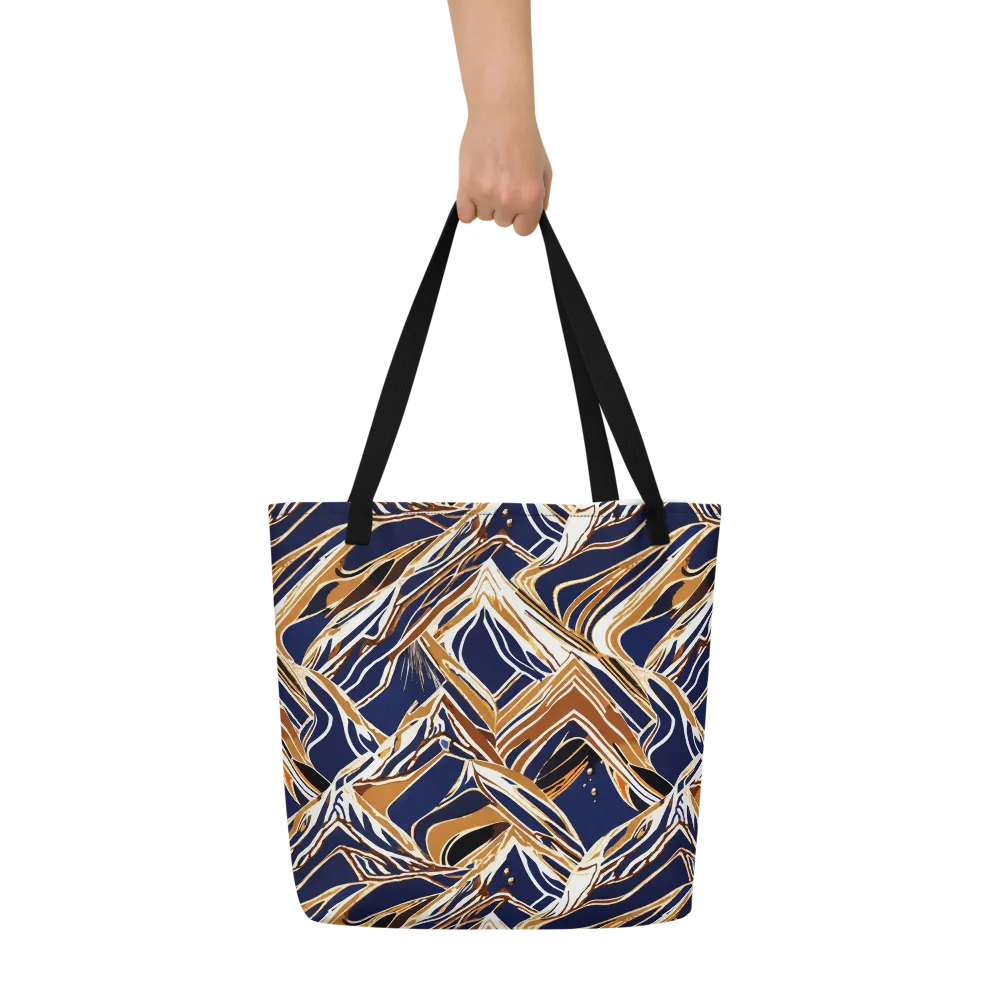 Saffron Tectonic on Large Tote Bag W/ Pocket — Front