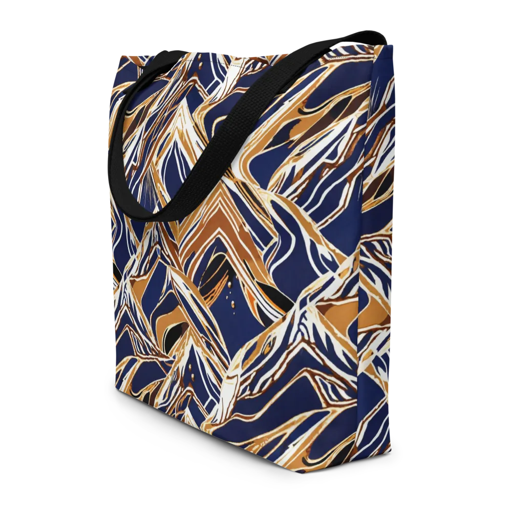 Saffron Tectonic on Large Tote Bag W/ Pocket — Front
