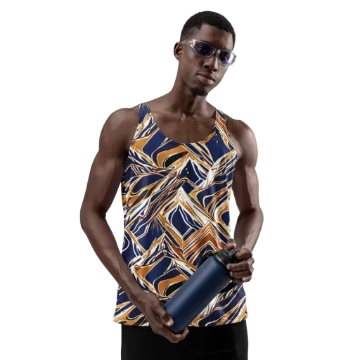 Saffron Tectonic on a Men's Tank Top