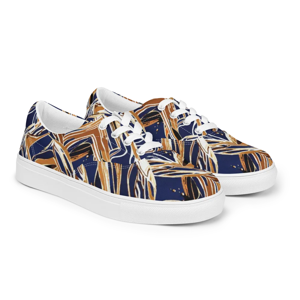 Saffron Tectonic on Men's Lace-Up Canvas Shoes — Right Front
