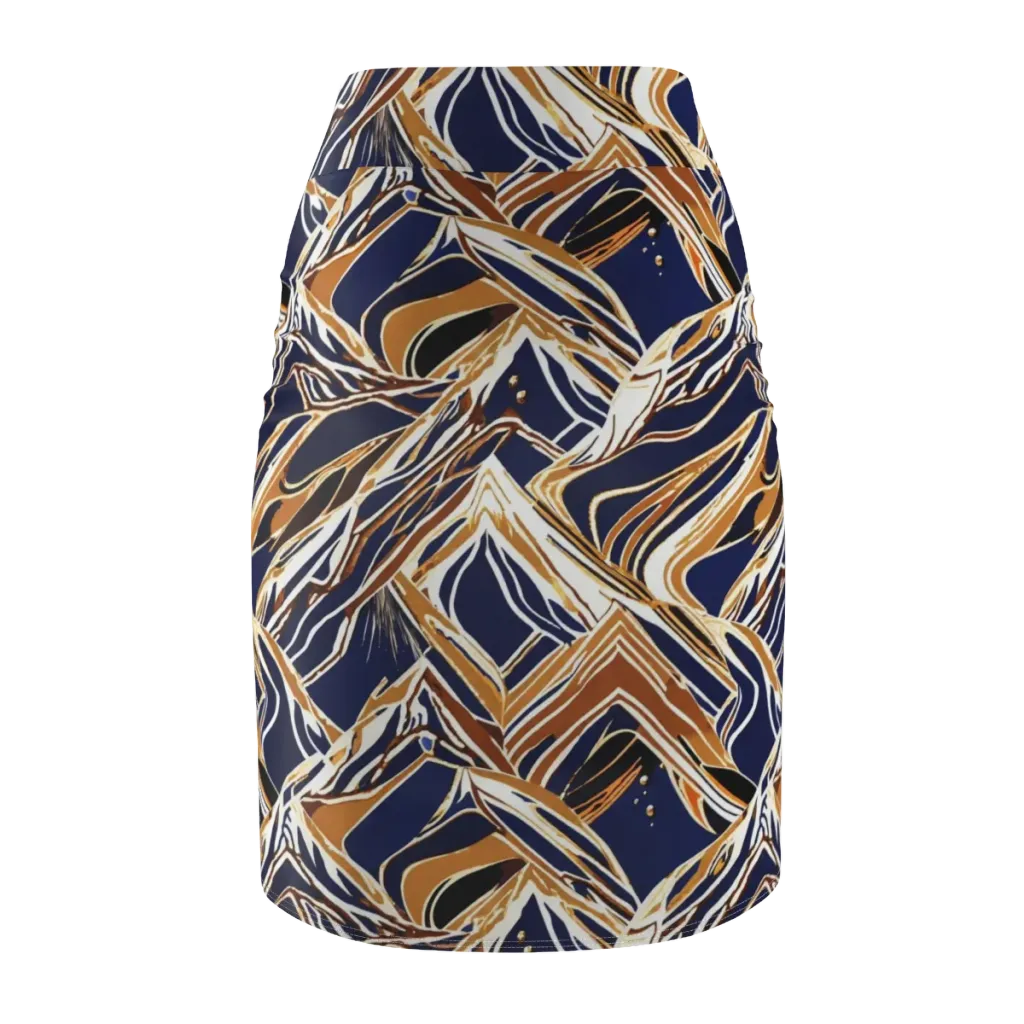 Saffron Tectonic on Pencil Skirt — Back