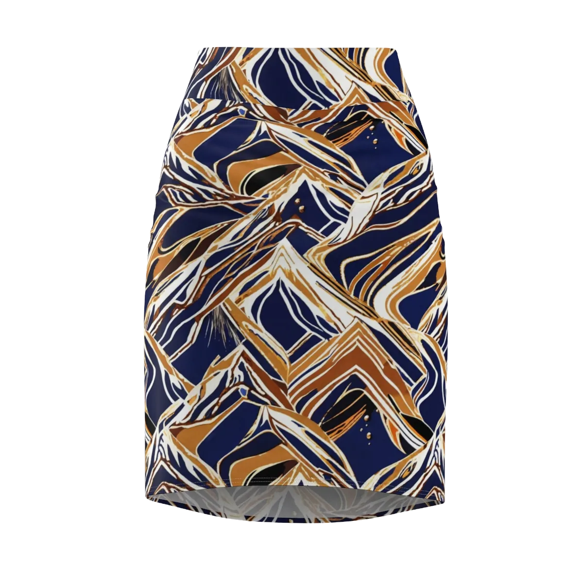 Saffron Tectonic on Pencil Skirt — Front