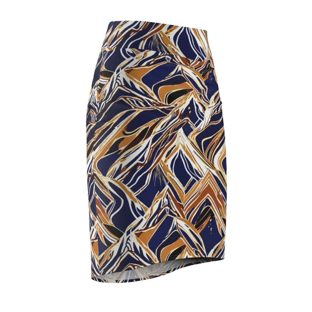 Saffron Tectonic on Pencil Skirt — Front Side