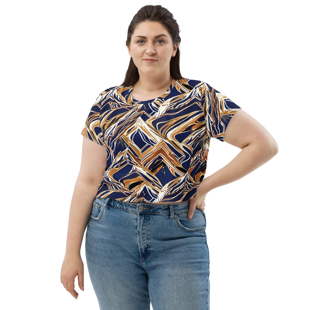 Saffron Tectonic on Crop Tee — Front