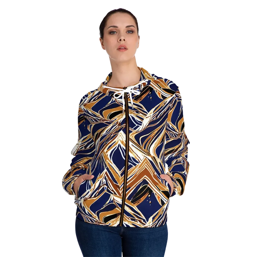 Saffron Tectonic on Women's Full-Zip Hoodie — Front On Person