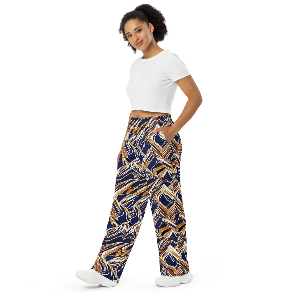 Saffron Tectonic on Wide-Leg Pants — Left Front