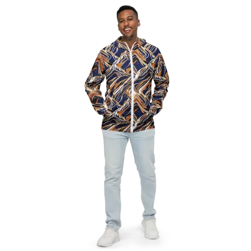 Saffron Tectonic on a Men's Windbreaker