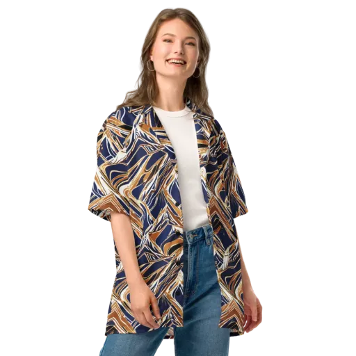 Saffron Tectonic on a Button Shirt