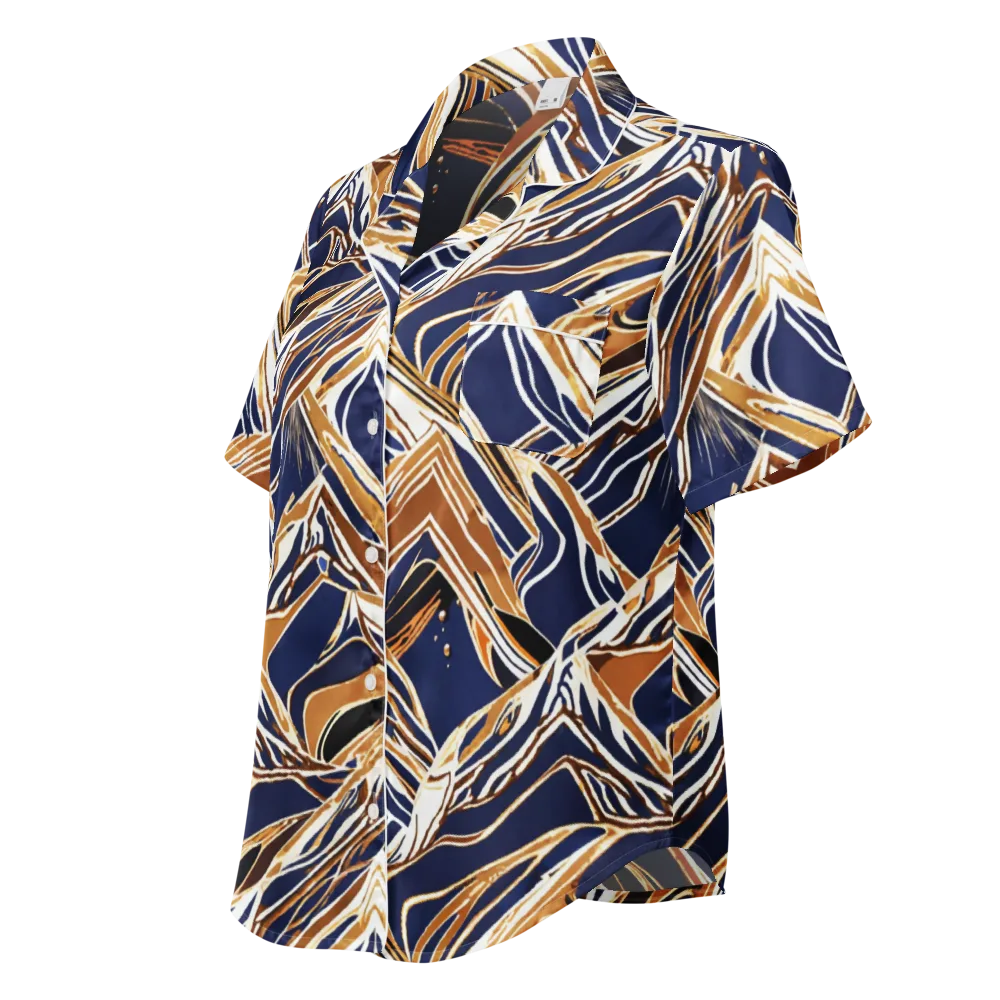 Saffron Tectonic on Women's Short Sleeve Pajama Top — Left Front