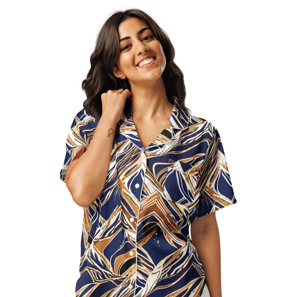 Saffron Tectonic on Women's Short Sleeve Pajama Top — Front