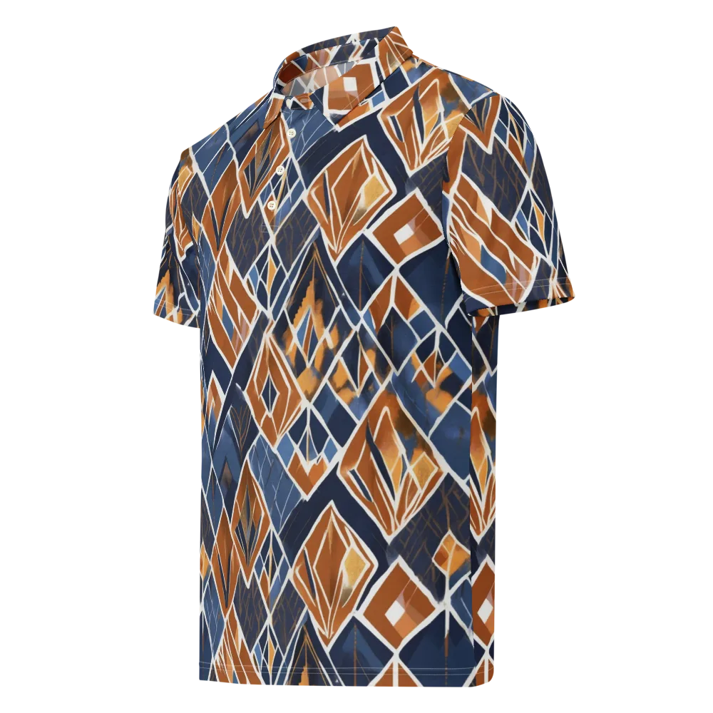 Indigo Ember on Men's Slim Fit Polo Shirt — Left Front