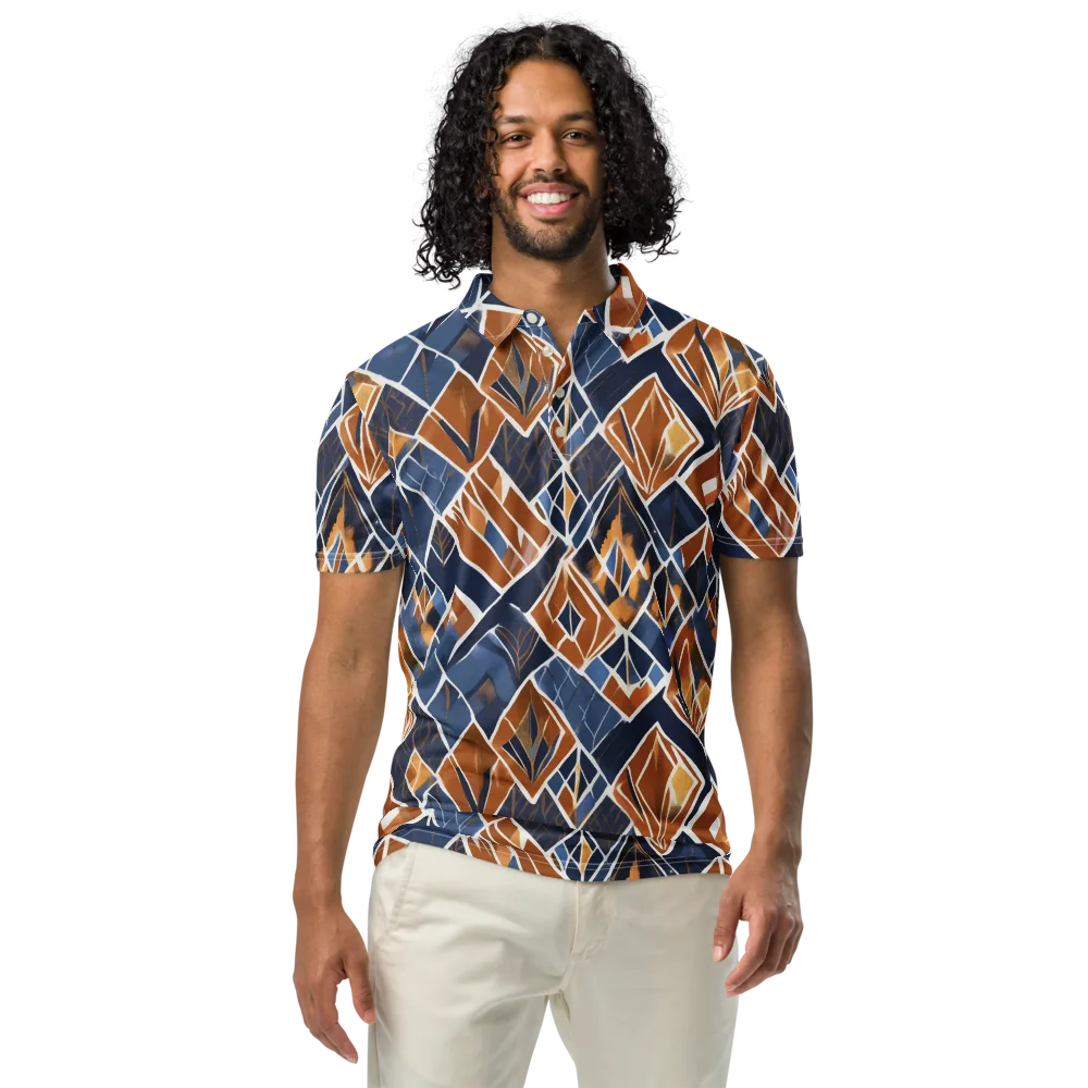 Indigo Ember on Men's Slim Fit Polo Shirt — Front