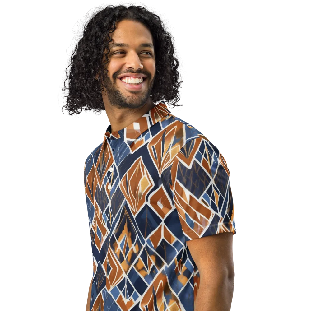 Indigo Ember on Men's Slim Fit Polo Shirt — Left Front