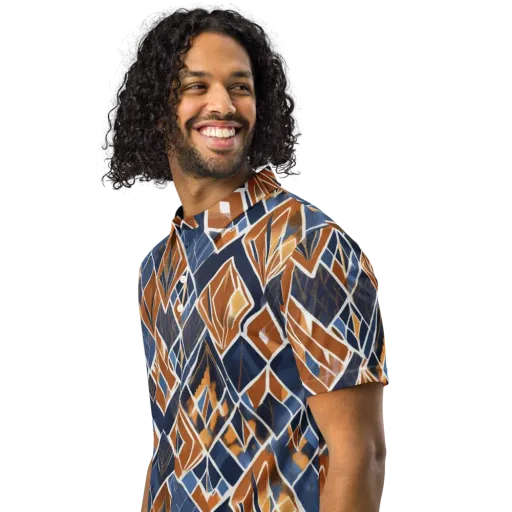 Indigo Ember on a Men's Slim Fit Polo Shirt
