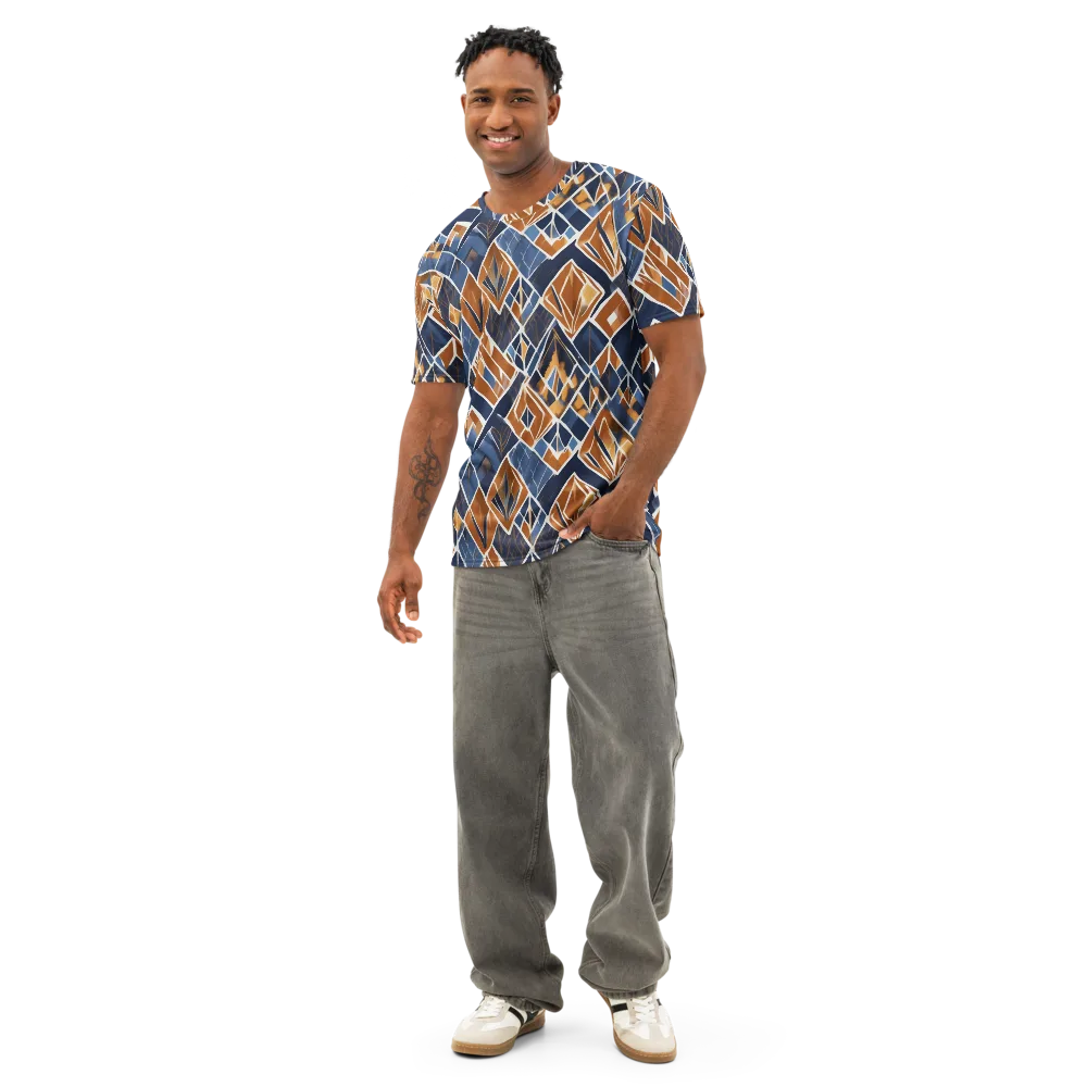 Indigo Ember on Men's Cotton Crew Neck T-Shirt — Front