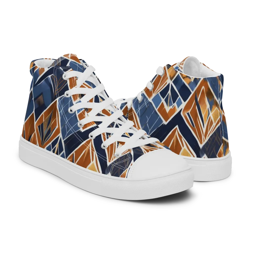 Indigo Ember on Men's High Top Canvas Shoes — Right
