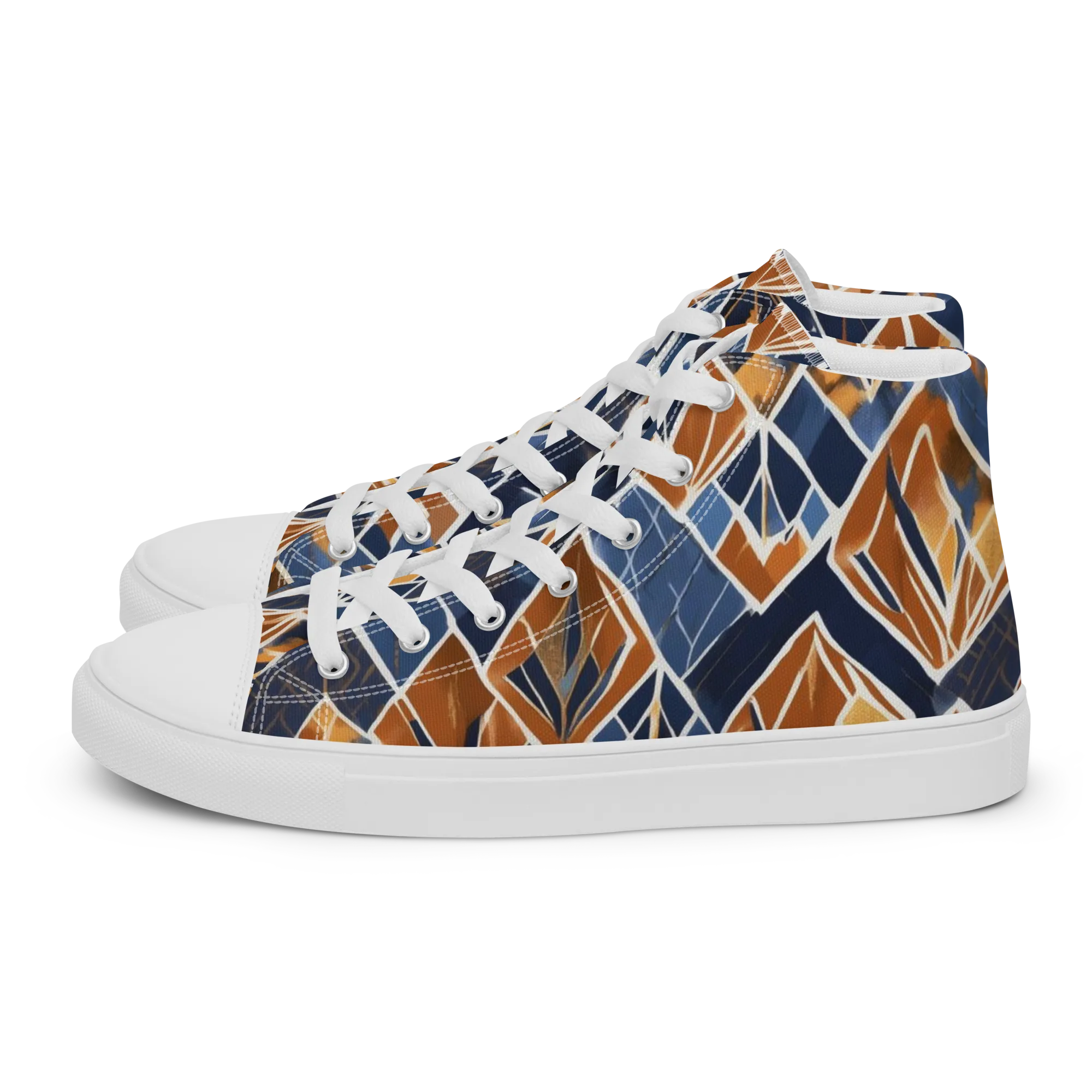 Indigo Ember on Women's High Top Canvas Shoes — Left