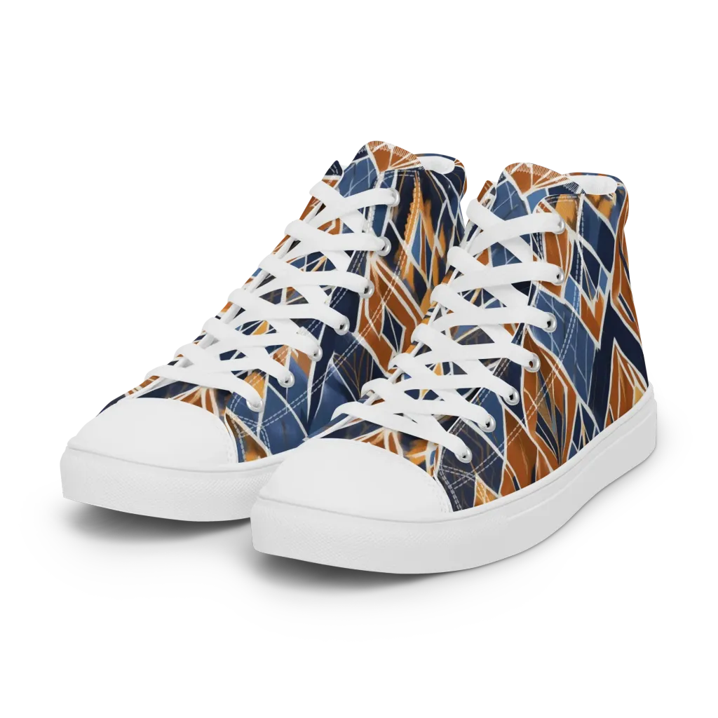 Indigo Ember on Women's High Top Canvas Shoes — Left Front