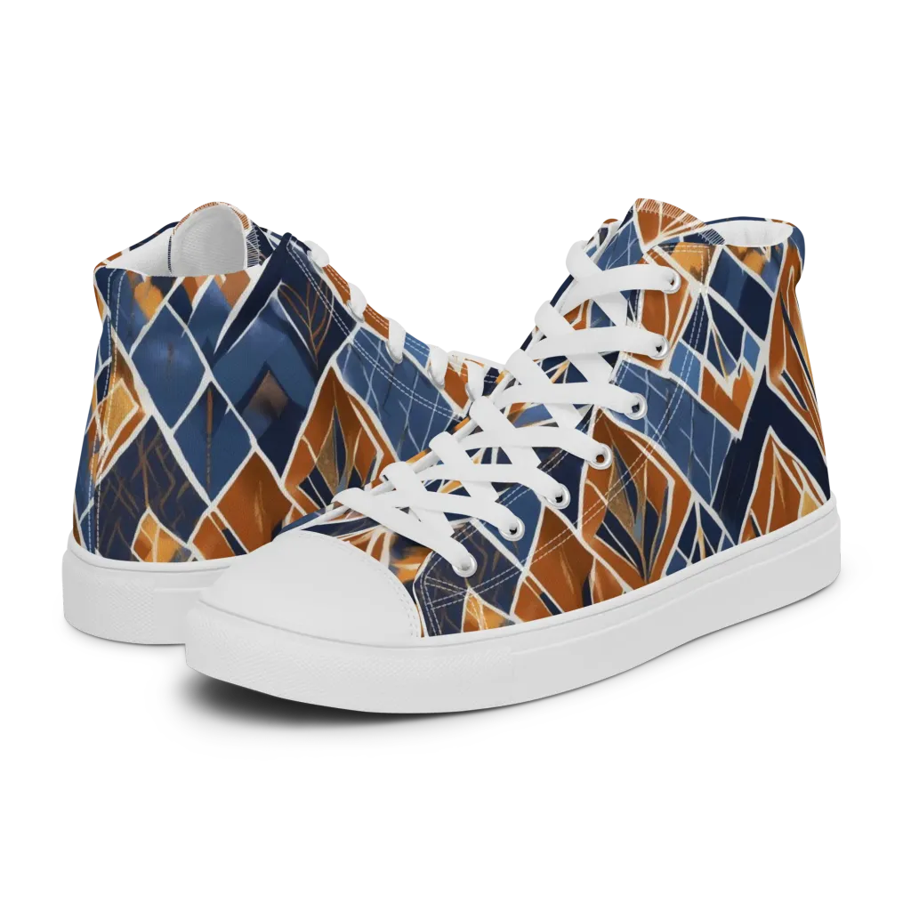 Indigo Ember on Women's High Top Canvas Shoes — Left