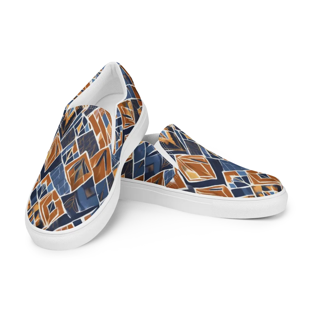 Indigo Ember on Men's Slip-On Canvas Shoes — Left Front