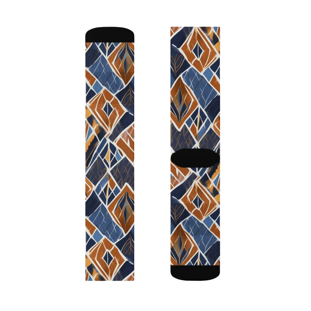 Indigo Ember on Socks — Right Sock
