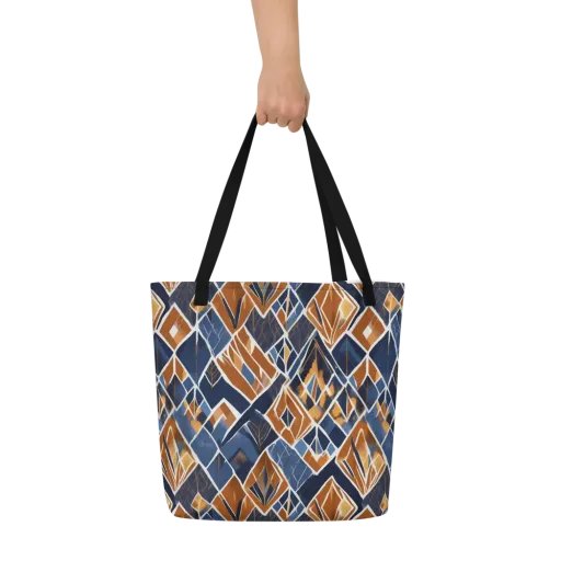 Indigo Ember on a Large Tote Bag W/ Pocket