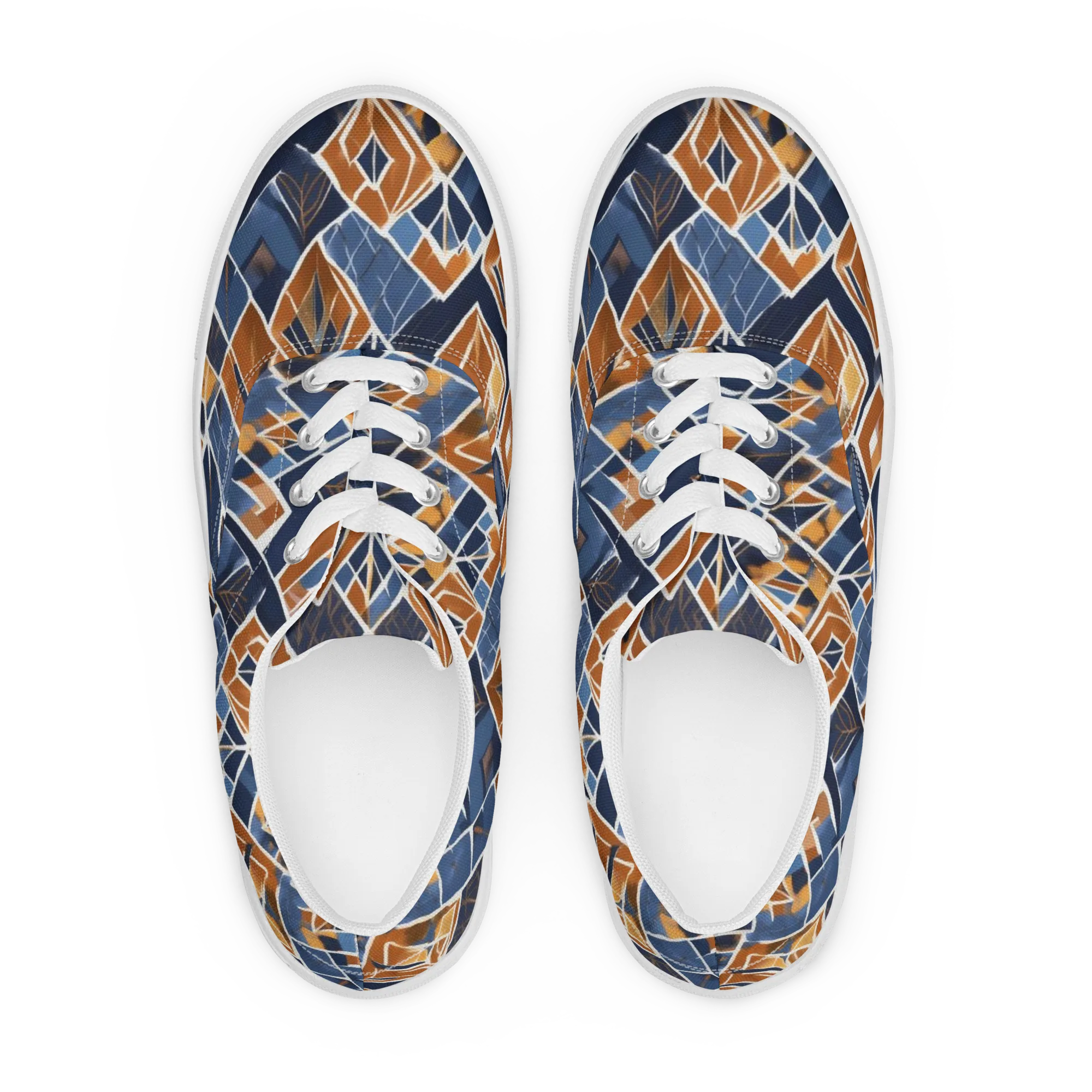Indigo Ember on Men's Lace-Up Canvas Shoes — Front